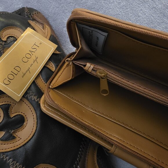 Gold Coast Brown Leather Designer Purse w/Wallet NWT - Picture 7 of 11